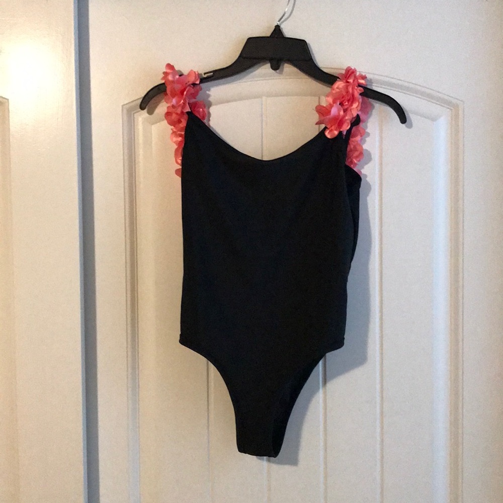 One piece floral low back swim suit
